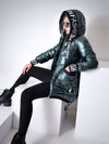 PRE-ORDER ( 06-11 )Fashion hooded puffer jacket Green