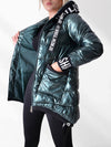 Fashion hooded puffer jacket Green