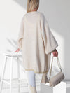 Puff sleeve Knitted cardigan Beige