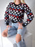 Heart pattern knit jumper Black