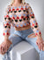 Heart pattern knit jumper Beige