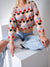 Heart pattern knit jumper Beige