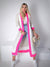 Longline Knitted cardigan Beige-Pink