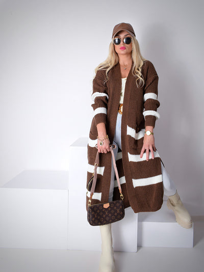 Kelsie Knitted cardigan Brown