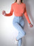 Orange long sleeve bodysuit