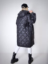 Sara Oversize Quilted hooded jacket Black