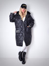 Sara Oversize Quilted hooded jacket Black
