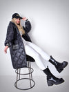 Sara Oversize Quilted hooded jacket Black