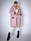 Sara Oversize Quilted hooded jacket Dusty Pink