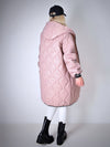 Sara Oversize Quilted hooded jacket Dusty Pink