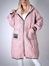 Sara Oversize Quilted hooded jacket Dusty Pink