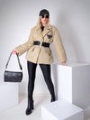 Oversize Belted blazer Jacket Beige