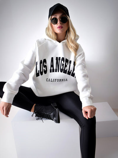 Los Angeles oversized hoodie White