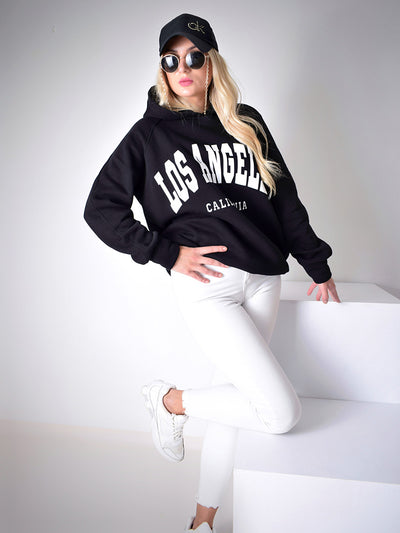 Los Angeles oversized hoodie Black