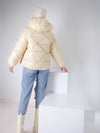 Cream hooded padded jacket