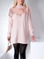 Sequin front knitted longline jumper or dress dusty pink