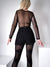 Elie Sequin mesh sleeve bodysuit