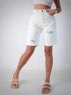 High waist longline denim mom shorts