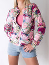 Velvet floral print jacket