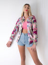 Velvet floral print jacket