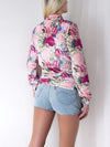 Velvet floral print jacket