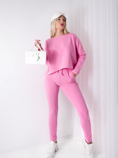 Fara Co.Ord Joggers and Jumper set Pink