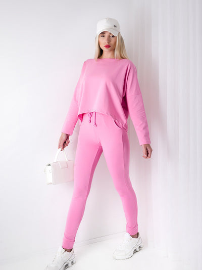 Fara Co.Ord Joggers and Jumper set Pink