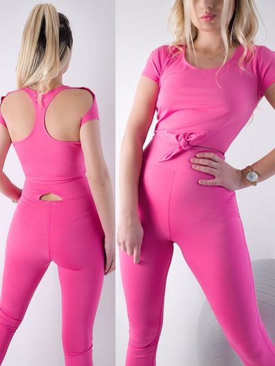 Cut out back gym t-shirt Pink