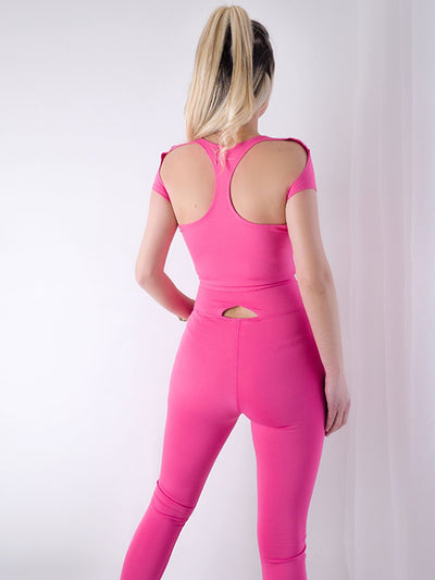 Cut out back gym t-shirt Pink