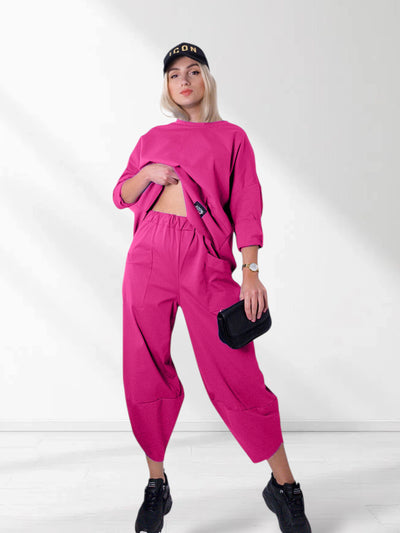 2 pieces Trousers and Jumper Fuchsia