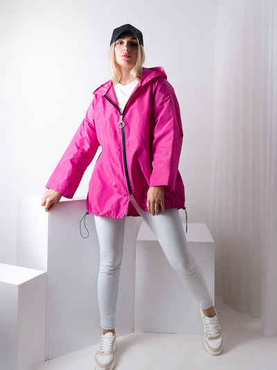 Arielle Fuchsia hooded oversize Jacket