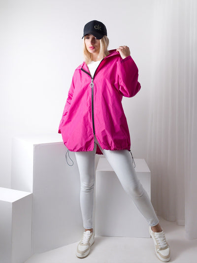 Arielle Fuchsia hooded oversize Jacket