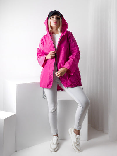 Arielle Fuchsia hooded oversize Jacket