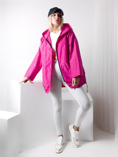 Arielle Fuchsia hooded oversize Jacket