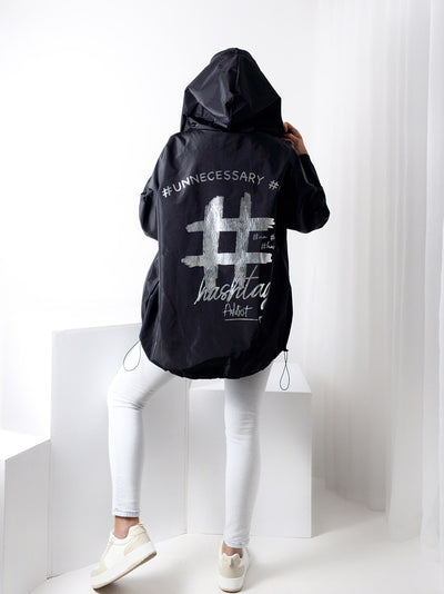 Arielle Black hooded oversize Jacket