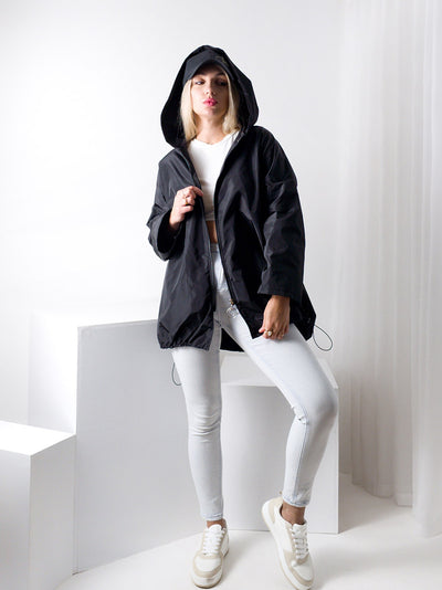 Arielle Black hooded oversize Jacket