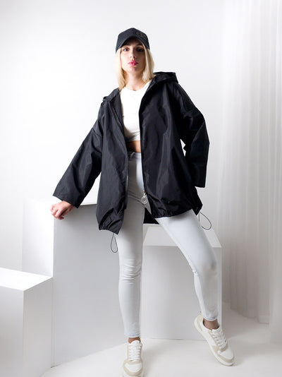 Arielle Black hooded oversize Jacket