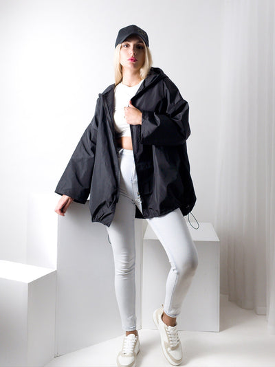 Arielle Black hooded oversize Jacket