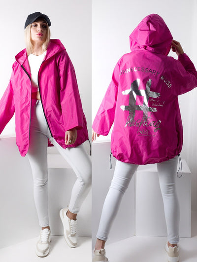 Arielle Fuchsia hooded oversize Jacket