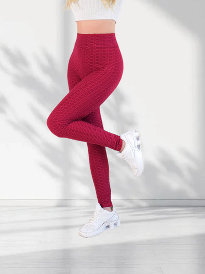 Burgundy High waist Anti Cellulite Leggings
