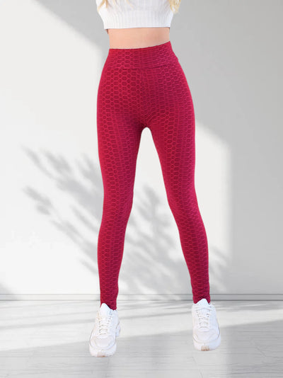 Burgundy High waist Anti Cellulite Leggings