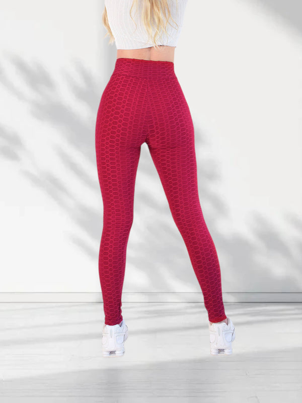 Burgundy High waist Anti Cellulite Leggings