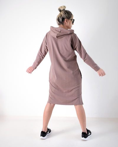 Unlimited hooded jumper dress Coffee