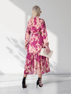 Mia Tie waist dress Magenta