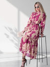 Mia Tie waist dress Magenta