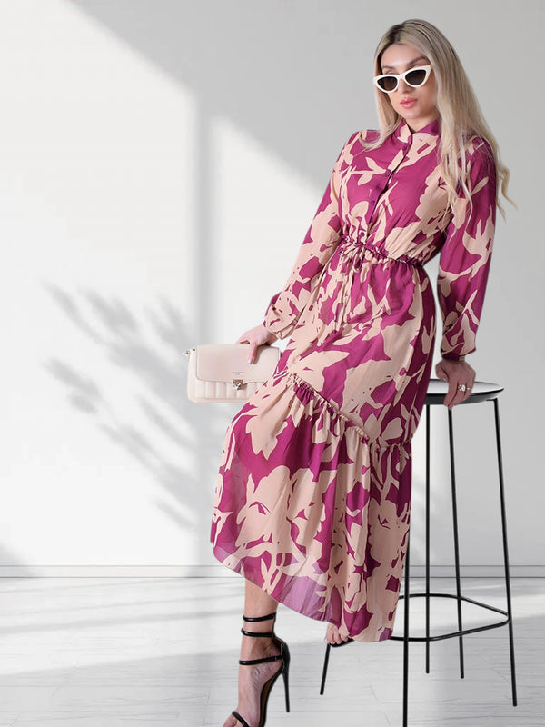 Mia Tie waist dress Magenta