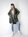 Hooded zip up Cardigan Dream Khaki