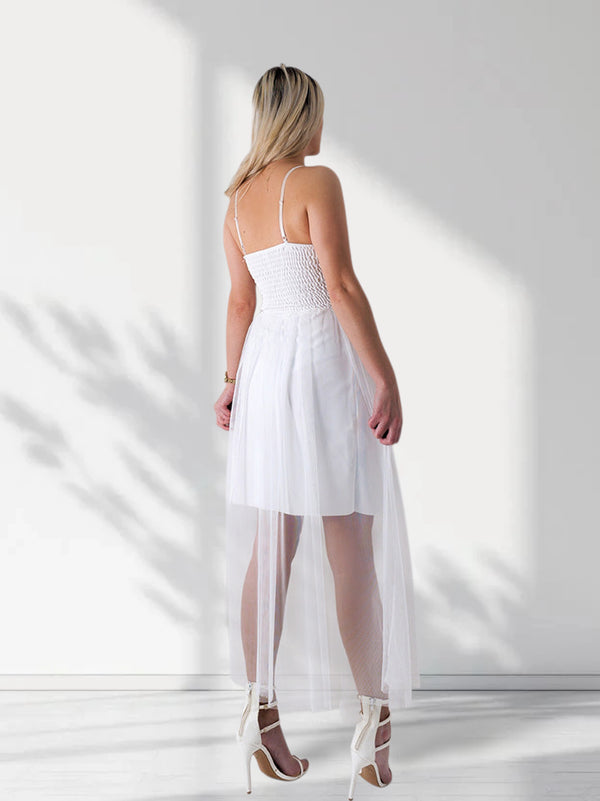 Amelia Tulle skirt dress White