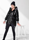 Fashion hooded puffer jacket Black