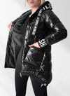 Fashion hooded puffer jacket Black